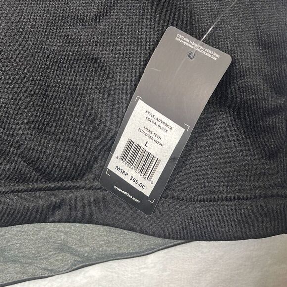 ADIDAS GOLF Tech Fleece Drawstring casual black Hoodie pullover NWT Men large - Picture 4 of 7